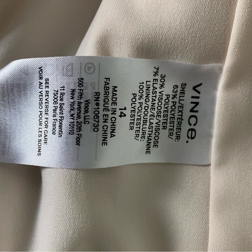 VINCE Shrunken Elegant Cream Blazer Size 14 - Picture 11 of 13